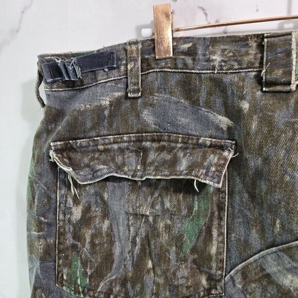Hide N Tree Camo Pants Mens 44 Vintage Camo Hunting Fleece Woodland - Picture 11 of 14